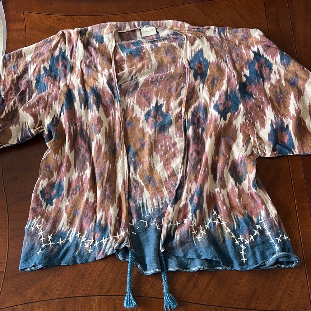 Short Sleeved Multi-Colored Cardigan